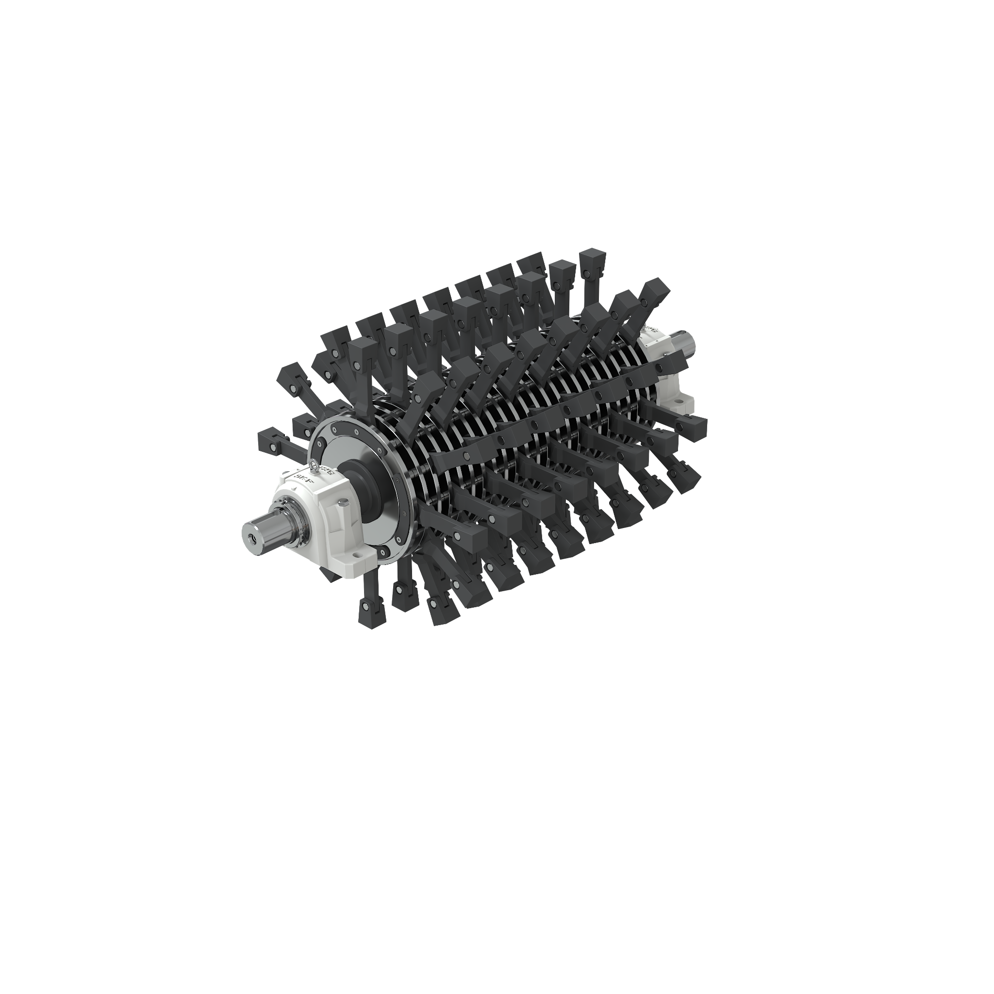 Metkan Hammerbrecher — Rotor- und Wartungsdetails, Produktrendering.
